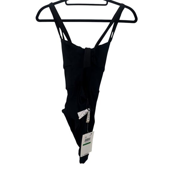 BECCA Modern Edge One Piece Swimsuit Plunge Neck Bathing Suits Size L NWT - Picture 7 of 12